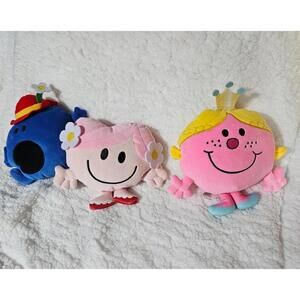 (Lot of 3) Little Miss Bossy, MR. Man & Miss Pink, Princess Plush Toys 6''